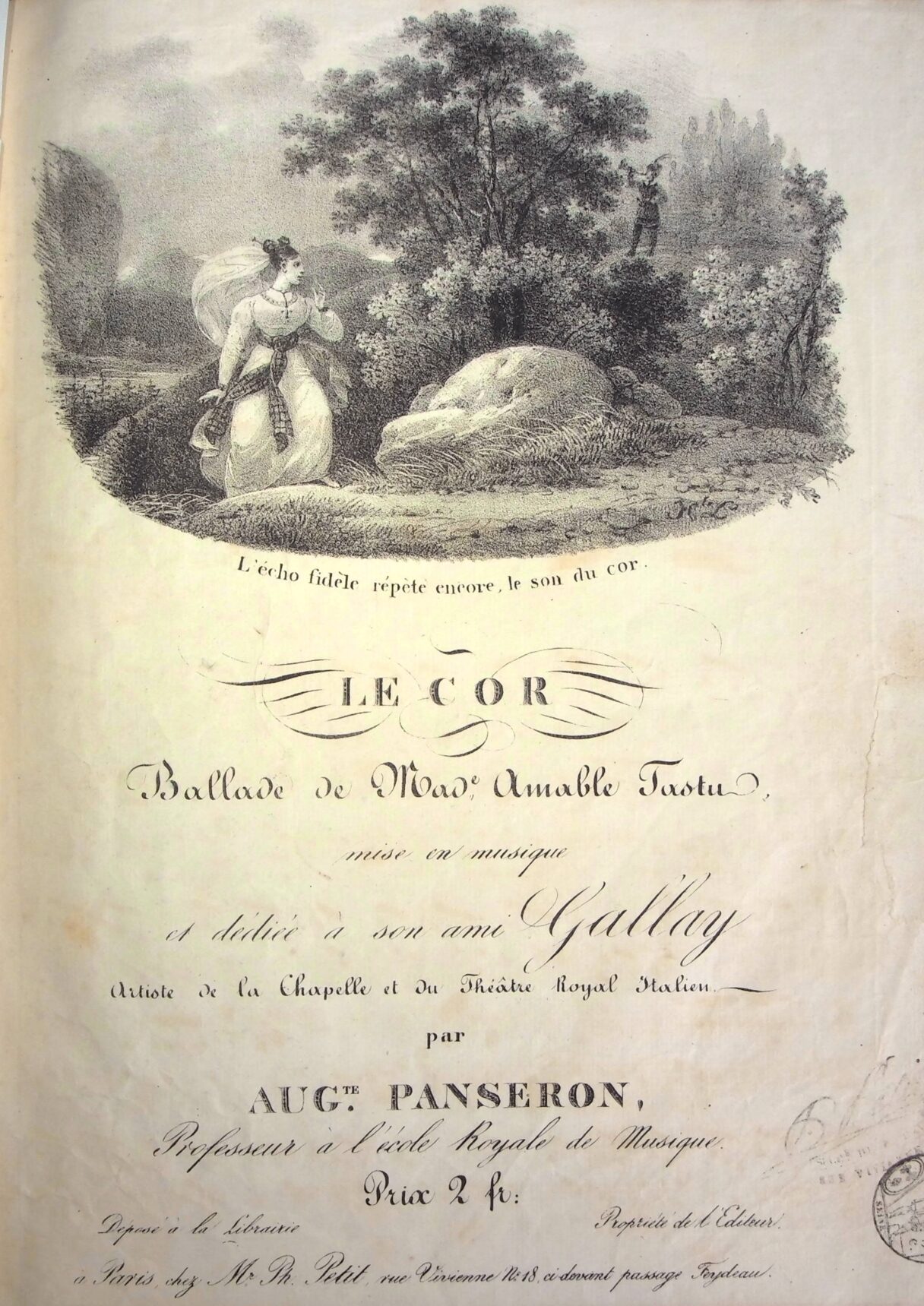Panseron, A. - "Le Cor", Ballad dedicated to Gallay