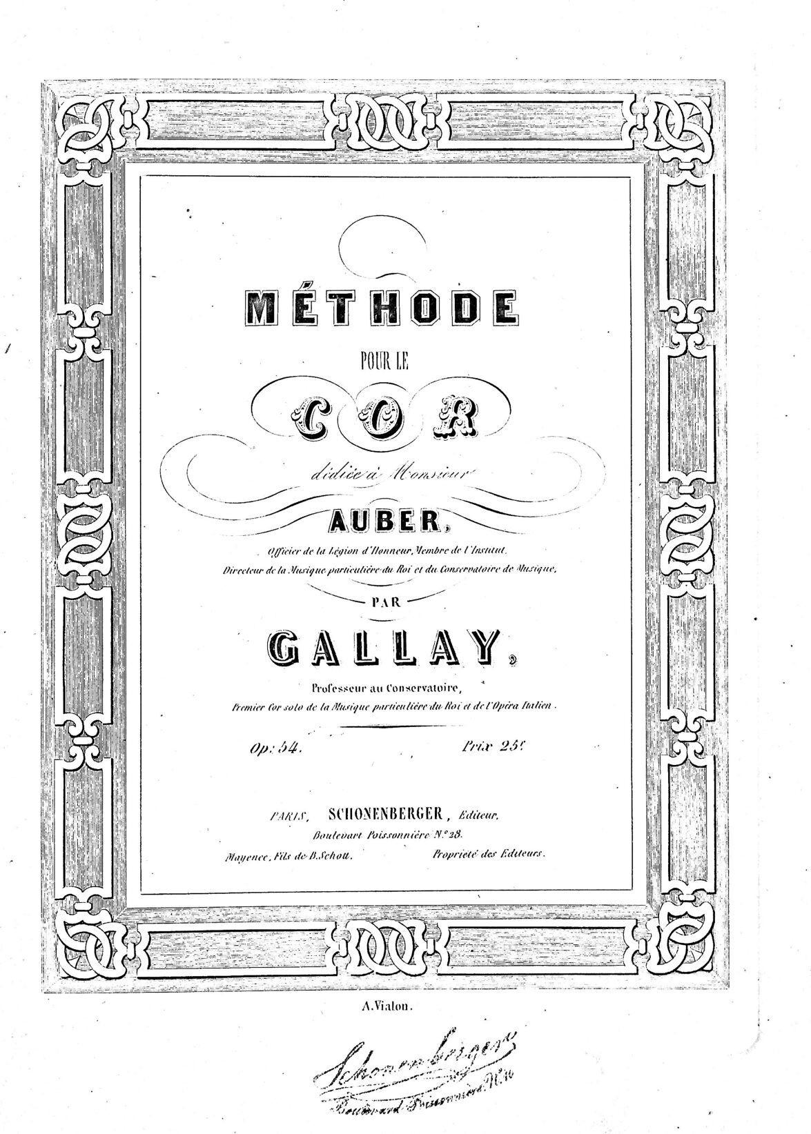 Gallay, J. F. - Method for the Horn op.54 , 1st edition