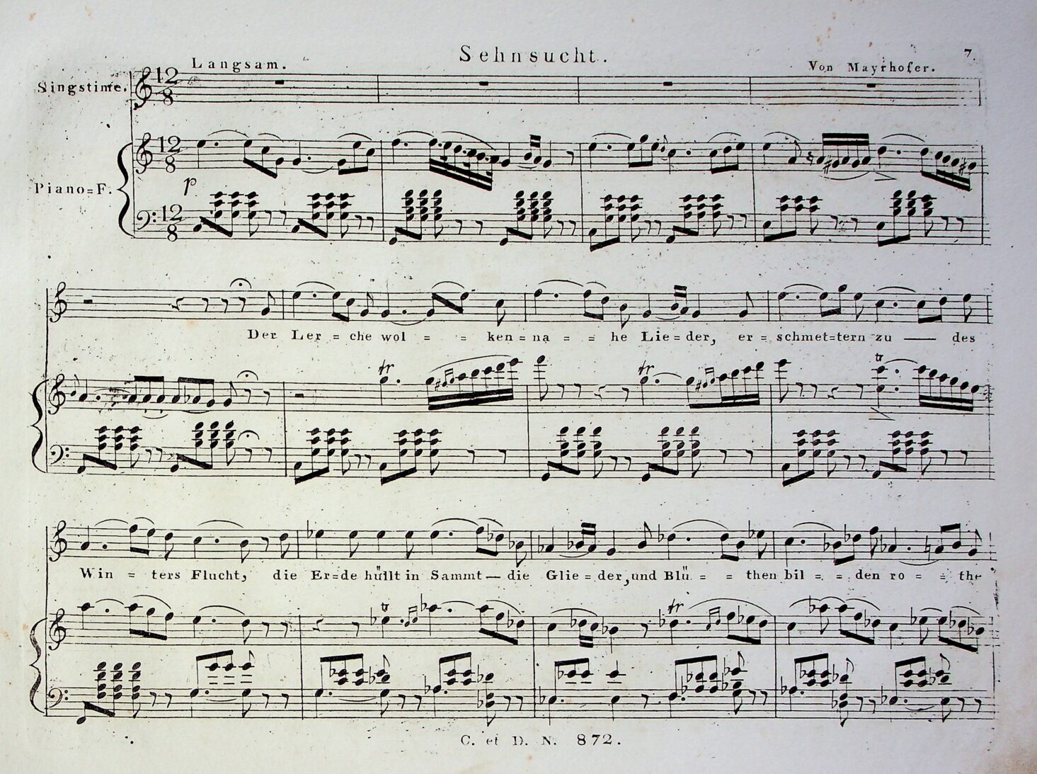 Schubert, F. - "Sehnsucht" D636, 1st edition