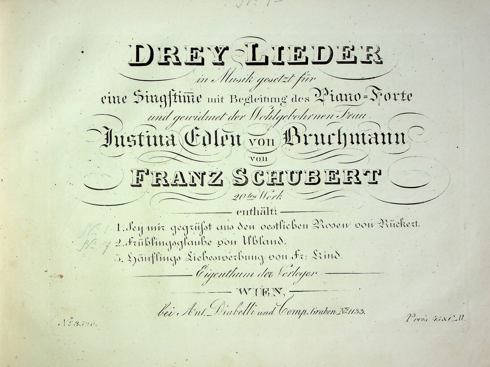 Schubert, F. - 3 Lieder op.20