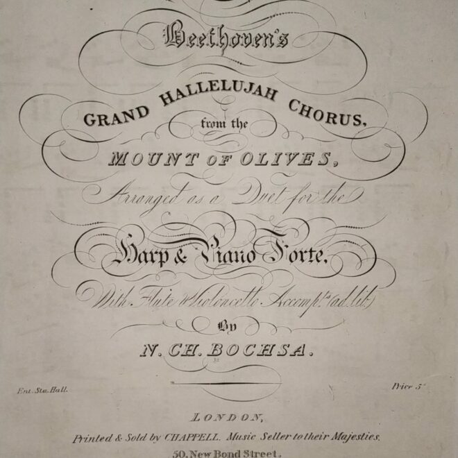 Bochsa, N. Ch. - Beethoven's Grand Hallelujah from Mount of Olives arr. for Harp, Piano, Flute&Cello ad lib.