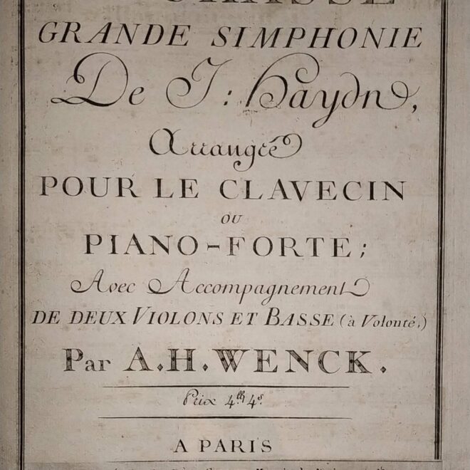 Wenck, A. H. - Haydn's Symphony "The Hunt" arr. for Harpsichord/Piano & acc. strings ad lib.