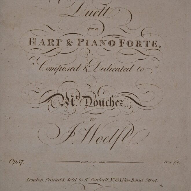 Woelfl, J. - Duetto for Harp and Pianoforte op.57 RARE