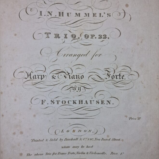 Stockhausen, F. - Hummel's Trio op.22 arranged for Harp and Piano