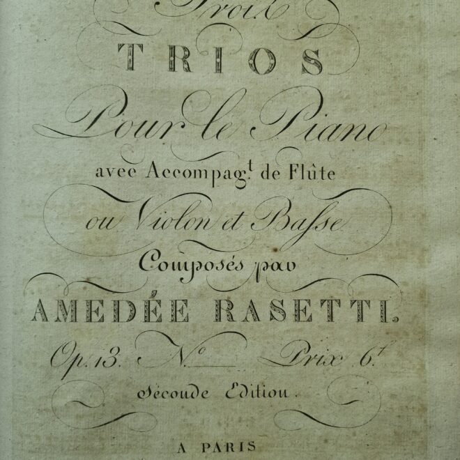 Rasetti, A. - Trio n.1 op.13 for Piano with acc. Flute/Violin & Cello/Bass