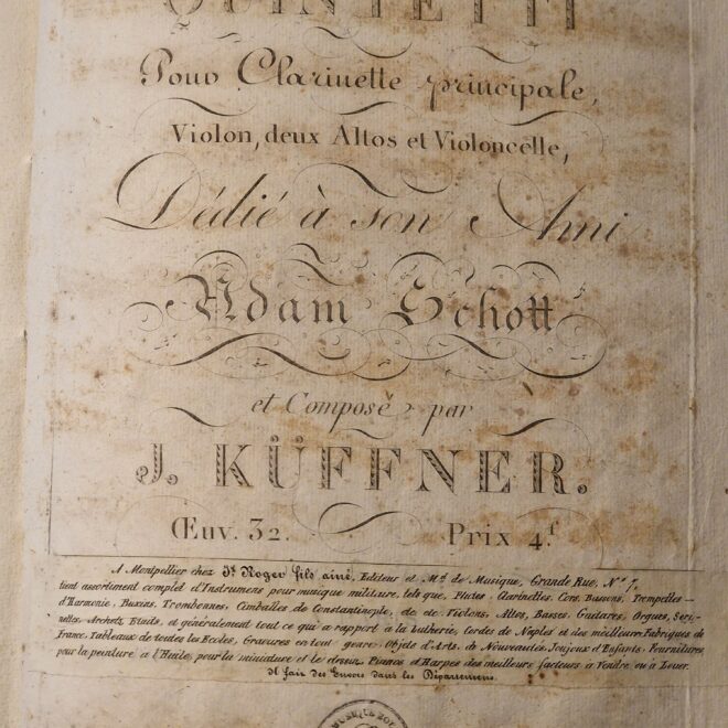 Küffner, J. - Quintetti op.32 for Clarinet, Violin, 2 Violas & Cello